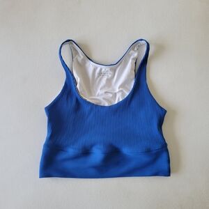 YEAR OF OURS Ribbed Blue Longline Racerback Gym Sports Athletic Bra